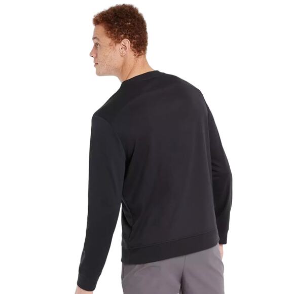 all in motion Men's Black Ponte Crewneck Sweatshirt Long Sleeve Size Small - Picture 2 of 6